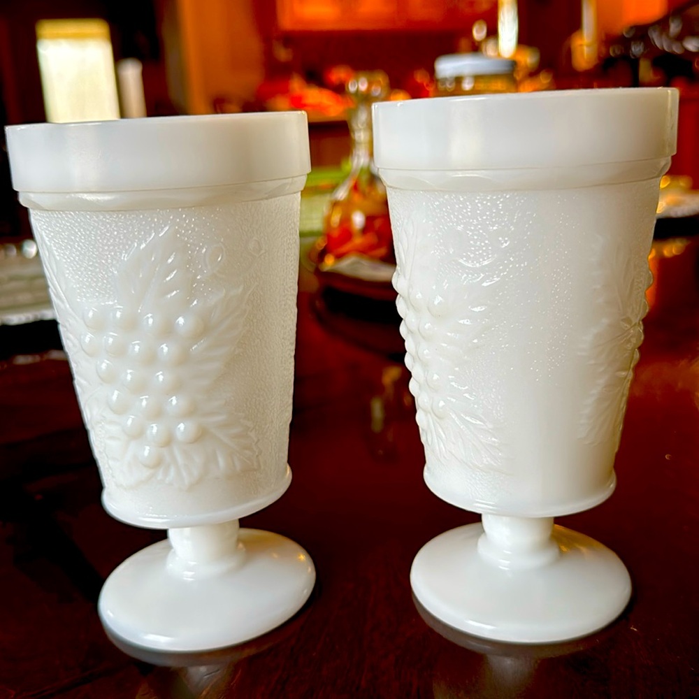 Milk glass goblets-set of 2